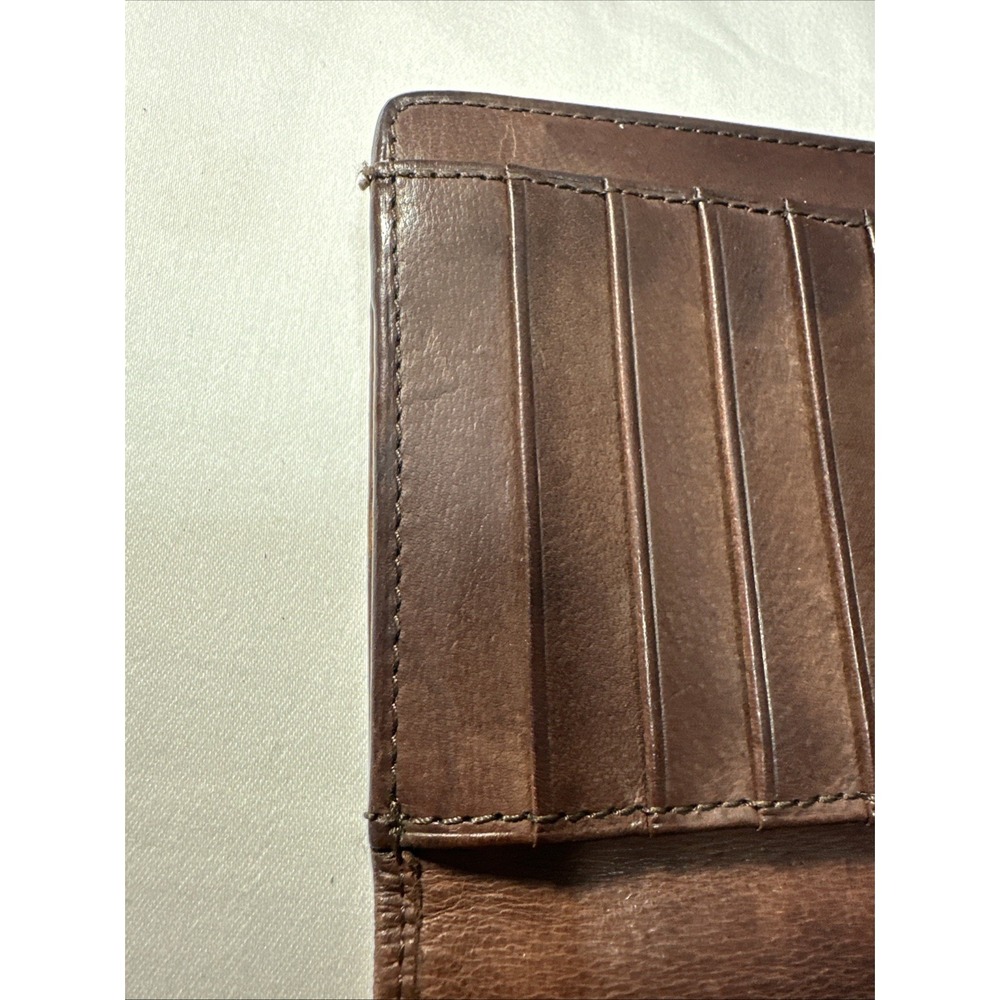 RARE COACH Vintage Brown Leather Wallet Organizer Checkbook Coin Purse Gold Tone - Picture 15 of 16
